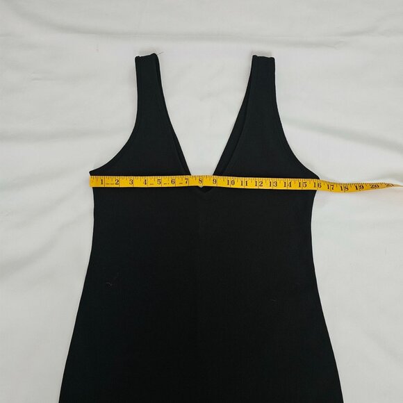 Wild Fable Classic Black Ribbed Stretchy V-Neck Bodycon Mini Dress Women's M - Picture 8 of 11